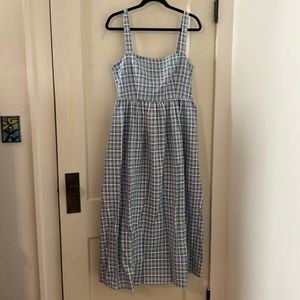 Christy Dawn blue plaid cotton Gwen dress L